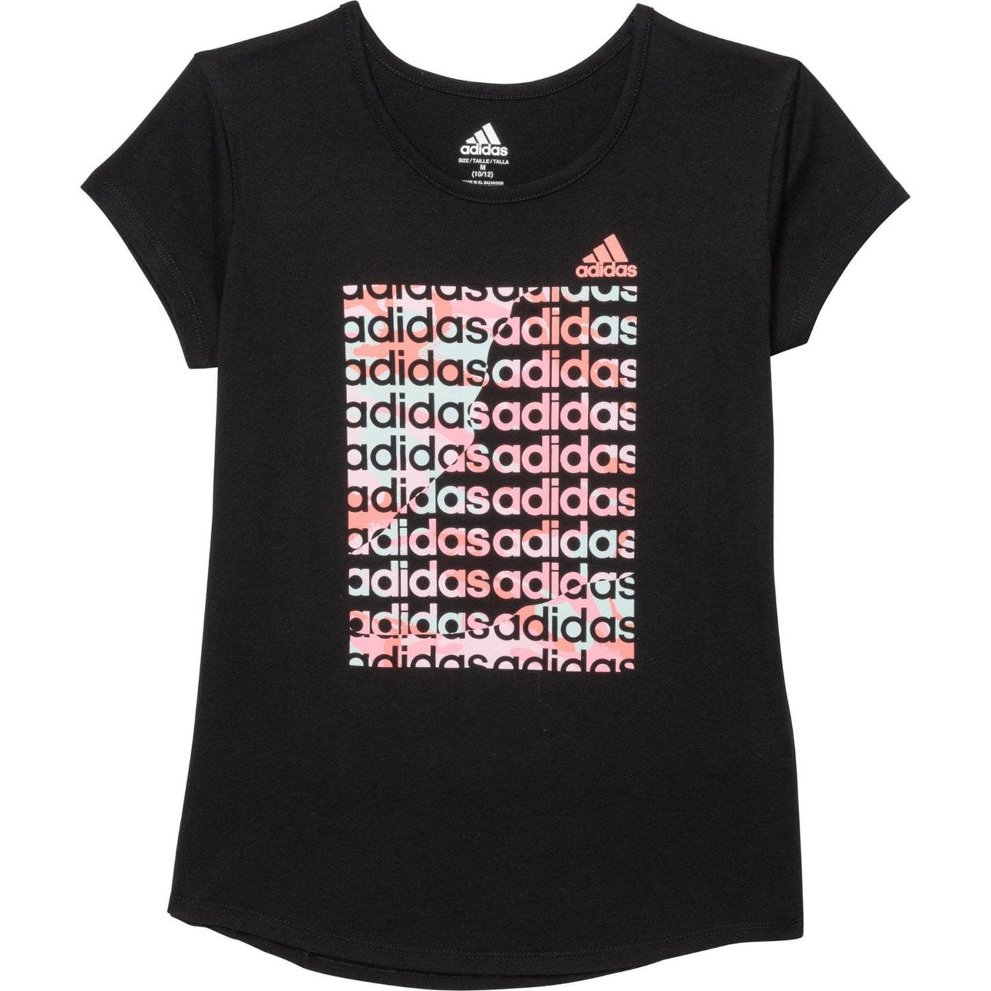 Adidas Big Girl's Pink Logo Graphic Pint Cotton Active T-Shirt