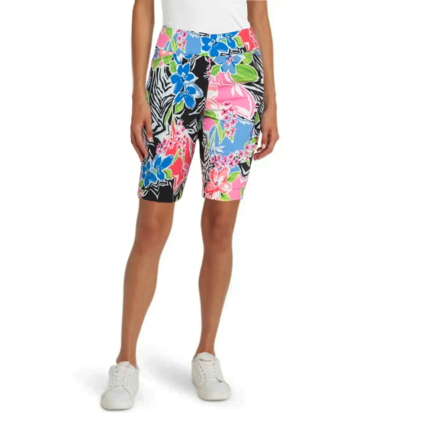 IBKUL Amelia Tummy Control High Rise Floral Printed UPF 50+ Shorts