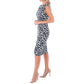 N Natori Women's Plus Snow Leopard Sleeveless Sheath Midi Dress