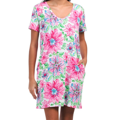 STELLA PARKER Upf 30+ Garden Floral Dress Cover-up