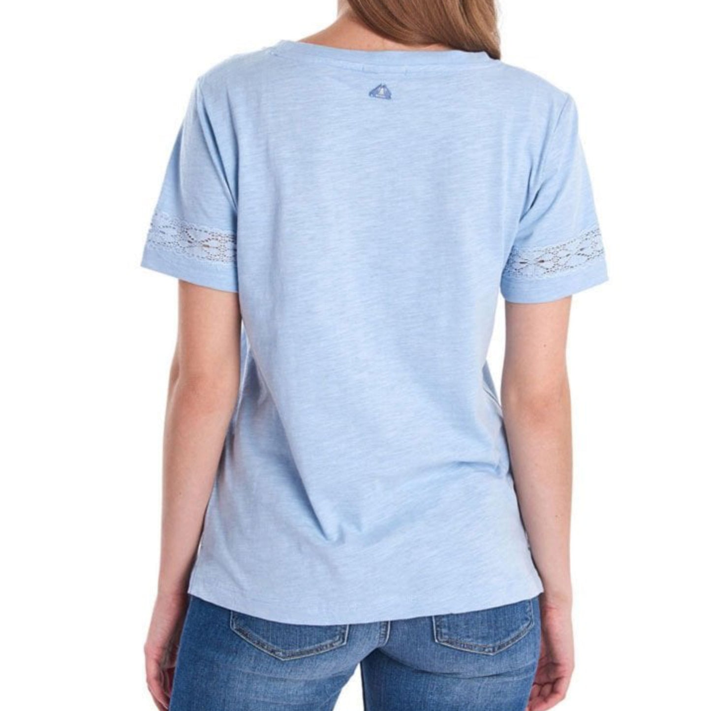 BARBOUR Pier Cotton Tee With Lace Detail