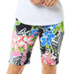 IBKUL Women's Amelia Tummy Control High Rise Floral Printed UPF 50+ Shorts