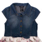 Zunie Big Girl's' Mix Media Floral Print Denim Dress