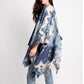 Comfyluxe Abstract Print Fringe Ruana Poncho