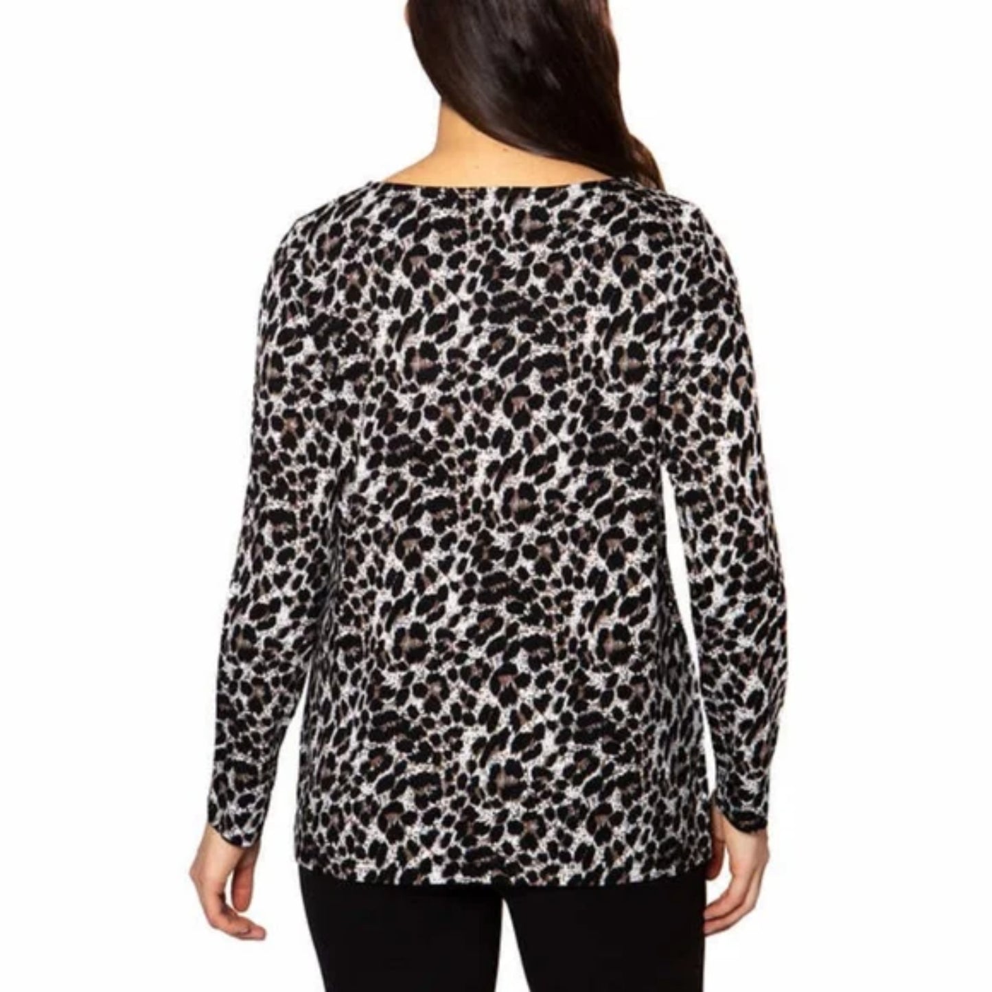 Mario Serrani Super Soft Lightweight Leopard Print Tunic Top