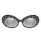 Dolce& Gabbana Oval Cat Eye Leopard Glitter Sunglasses