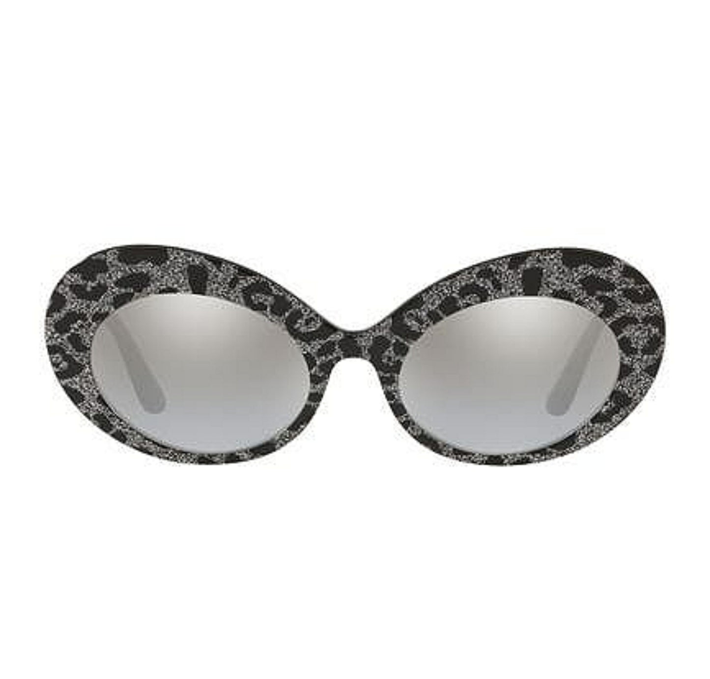 Dolce& Gabbana Oval Cat Eye Leopard Glitter Sunglasses