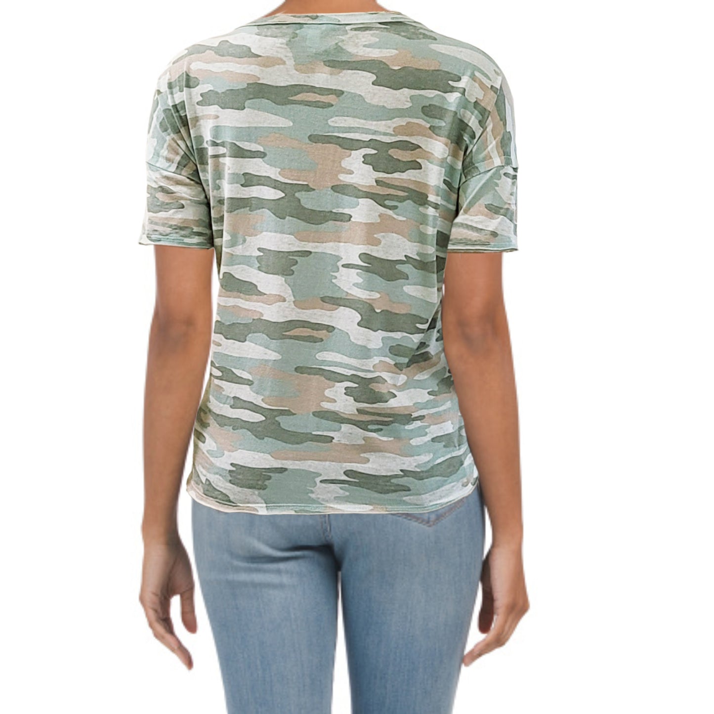 Lucky Brand Camo Print Relaxed Fit Cotton T-Shirt top