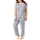 Lucky Brand Women's 4-Piece Super Soft  Floral Camo Print Lounge Pajama Set