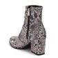 Marc Fisher Block Heel Snakeskin Print Stretch Bootie