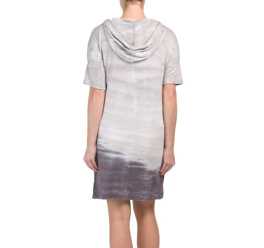 CG CABLE & GAUGE Short Sleeve Tie Dye Hooded Dress
