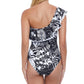 Profile By Gottex Women's  Marbella One Shoulder Ruffle Floral One-piece Swimsuit