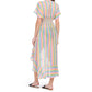 America & Beyond Rainbow Hi-lo Hem Ruffle Trim Cover-up Dress