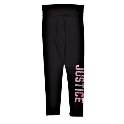 JUSTICE Big Girls Sparkling Glitter Logo Active Fit Leggings