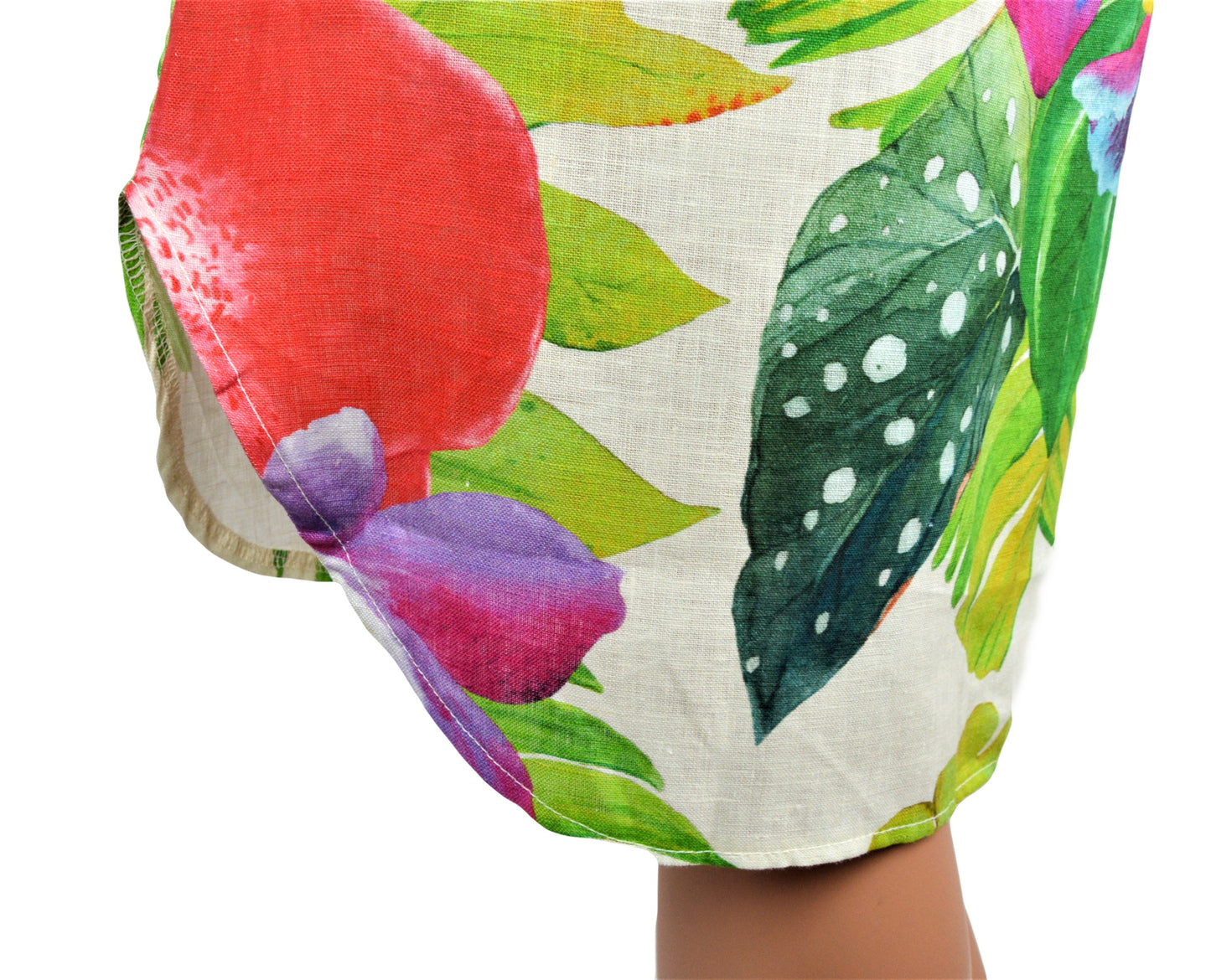 Allegra Masetti Tropical Print Linen Shirt Dress Made in Italy