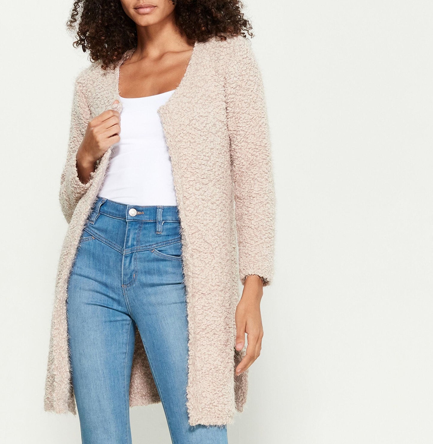 POL Open Front Marled Cardigan
