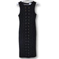 Carmen Marc Valvo Women's Lace up Grommet Detail Midi Dress