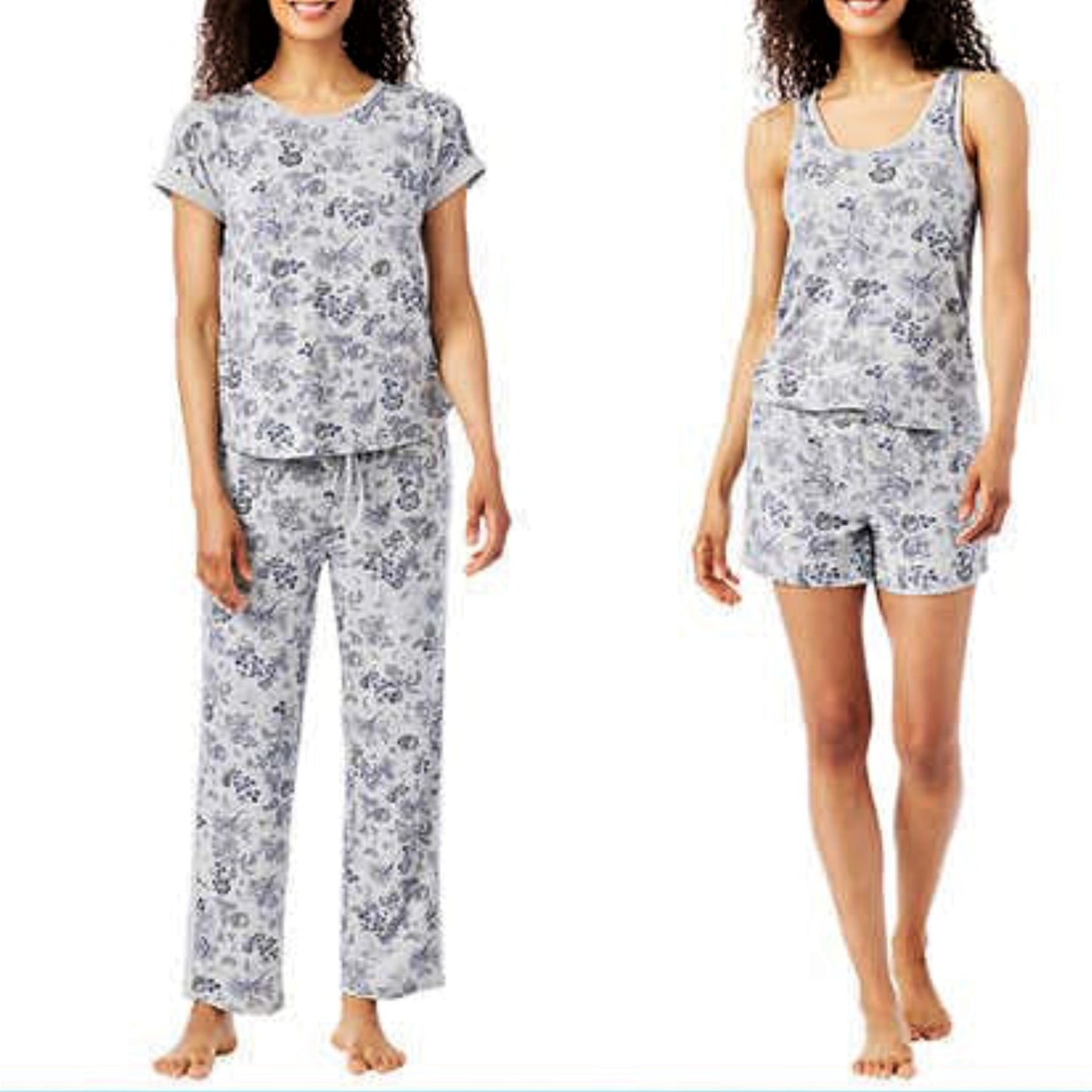 Lucky Brand Women's Denim Floral 4-Piece Lounge Pajama Set