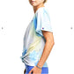 Champion Women's Tie-Dye Print Tie-Front Soft Cotton Blend Active Yoga T-Shirt