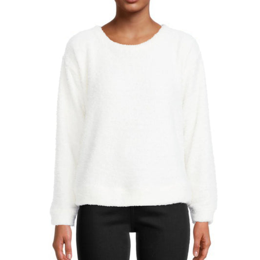 Andrew Marc Marc NY Women's Ultra Soft Fuzzy Knit Sweater Crew Neck Cozy Pullover Top