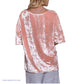 POL Crushed Velvet Hi-Low Hem Relaxed Fit Top