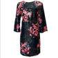 TRINA TURK Grenandine Floral Print Sequin Perforated Mini Dress