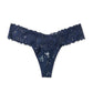 VICTORIA'S SECRET Stretch Cotton Lace-waist Thong Panty