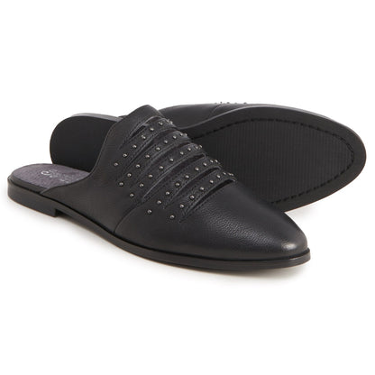 Seychelles Women's Leather Studs Embellished Cut Out Comfort Shoes Flat Slip-on Mules