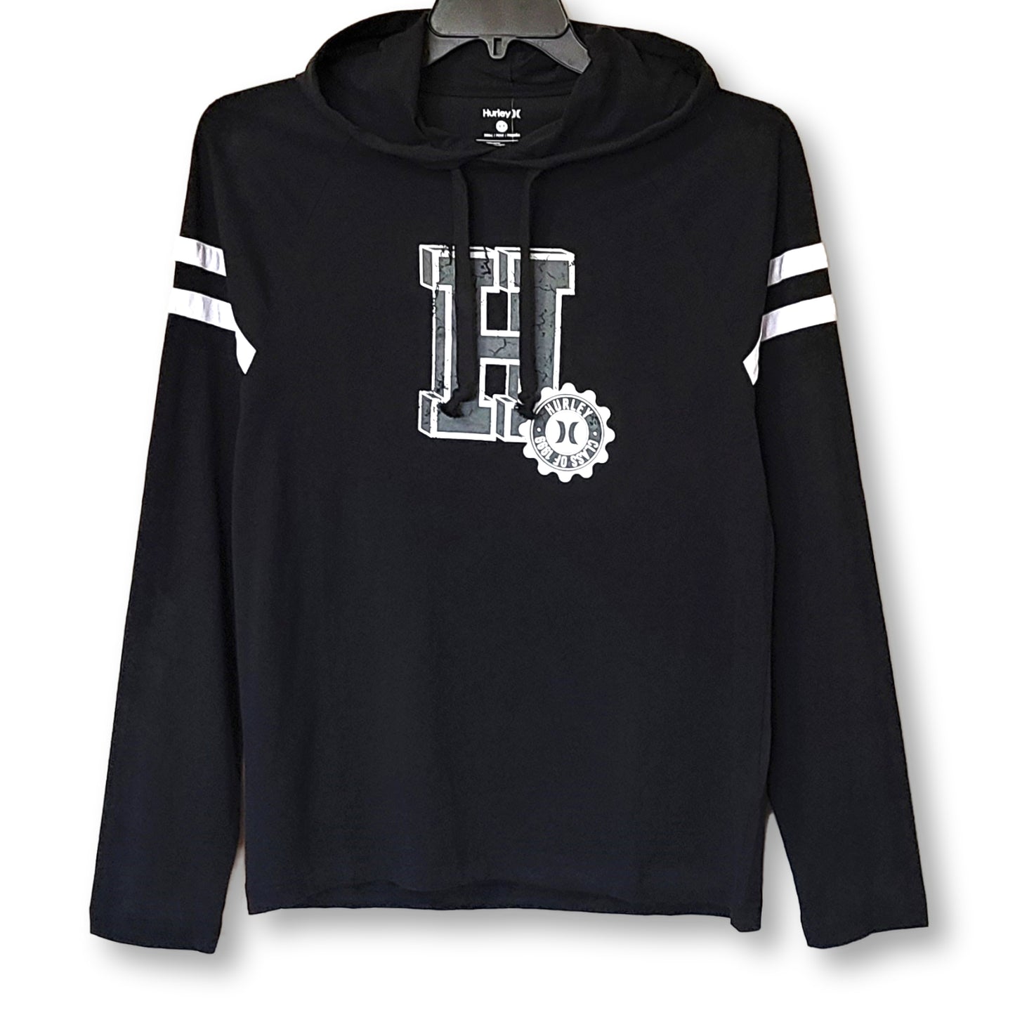 Hurley Graphic Logo Print Lightweight Cotton Long Sleeve T-Shirt Hoodie