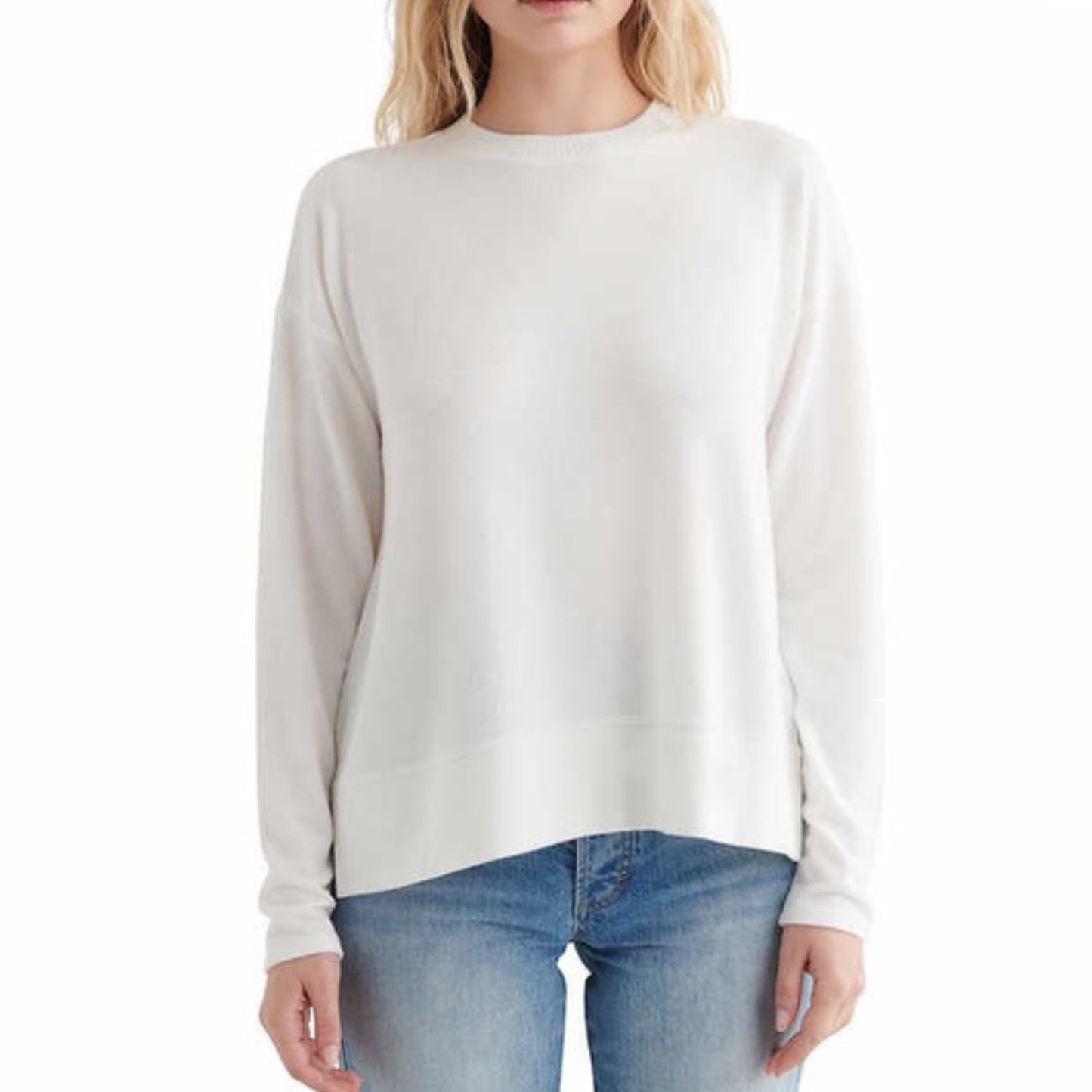Lucky Brand Cozy Ultra Soft Cloud Jersey Wrinkle Free Sweatshirt Top