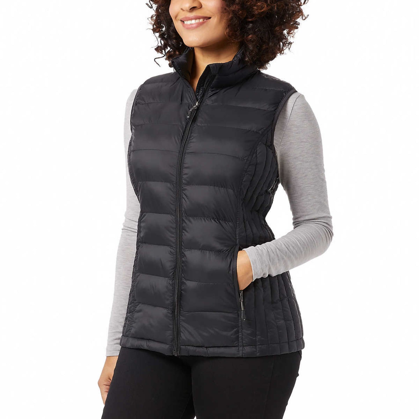 32 Degrees Quilted Stand-up Collar Lightweight Warmth Full Zip Vest