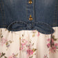 Zunie Big Girl's' Mix Media Floral Print Denim Dress