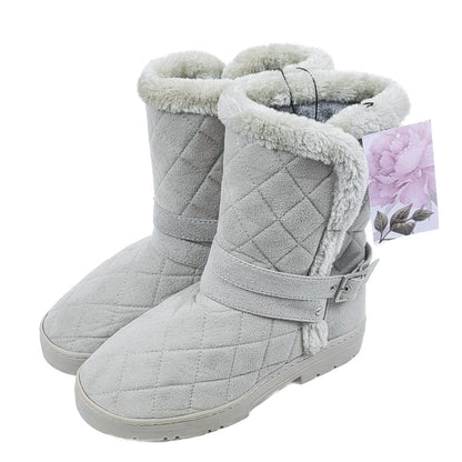 Kensie Women's Cozy Lightweight Slip On Faux Fur Lined Microsuede Booties