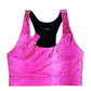TEREZ Women's Balayage Foil Print Metallic Shimmer Racerback Bra Top