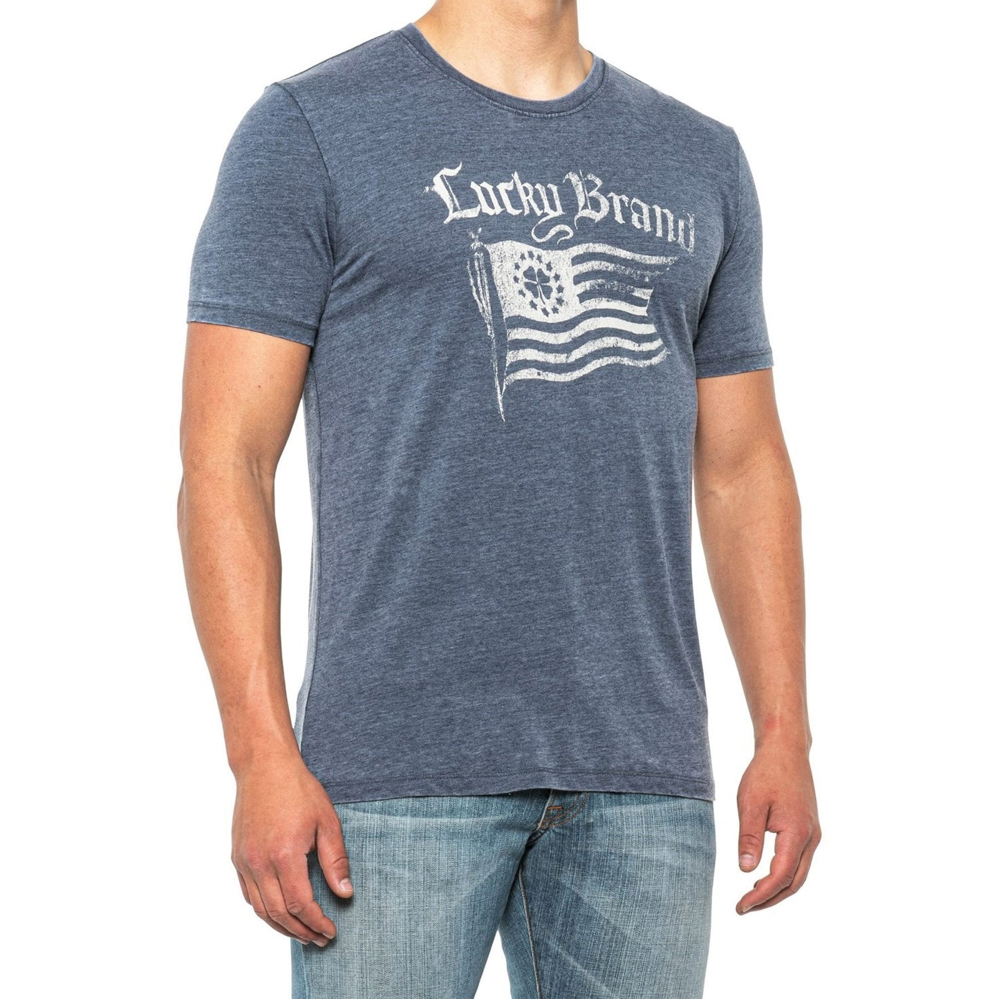 Lucky Brand Lucky American Flag Graphic Print Cotton Blend T-Shirt