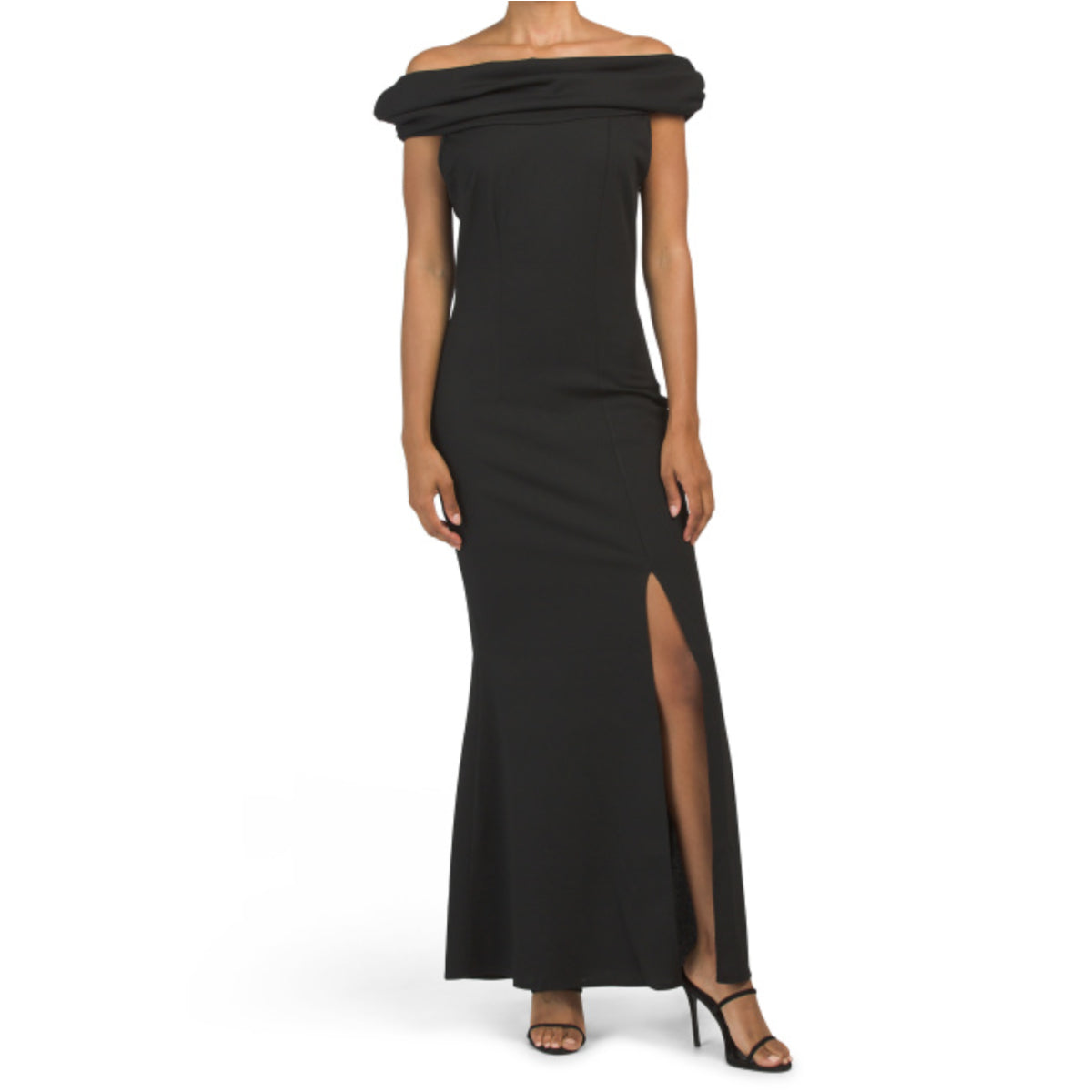 CARLA CONTI Made In Italy Off The Shoulder Front Slit Gown Maxi Dress