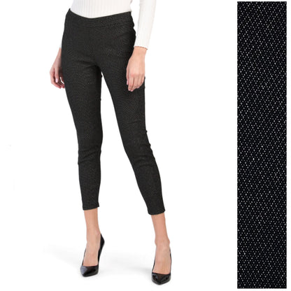 Nanette Lepore Women's Houndstooth Metallic Shimmer Stretch Dress Skinny Pants