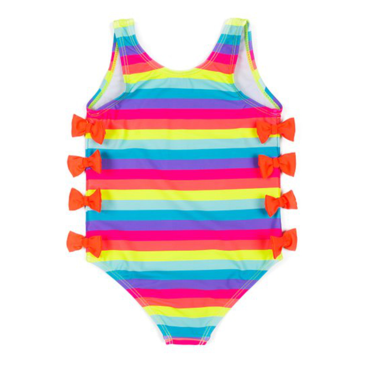 Betsey Johnson Rainbow Stripe One-Piece Swimsuit