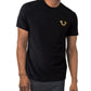 True Religion Men's Gold Metallic Graphic Logo Print Halo Crew Neck Tee
