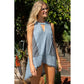 POL Women's Hi-Low Hem Relaxed Fit Halter Keyhole Neck Tunic Top