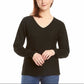 Ella Moss Ladies' Ribbed V-Neck Sweater Black 1.jpg