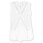 POL Women's Crochet Lace High Neck with Keyhole Flowy Blouse Tunic Top