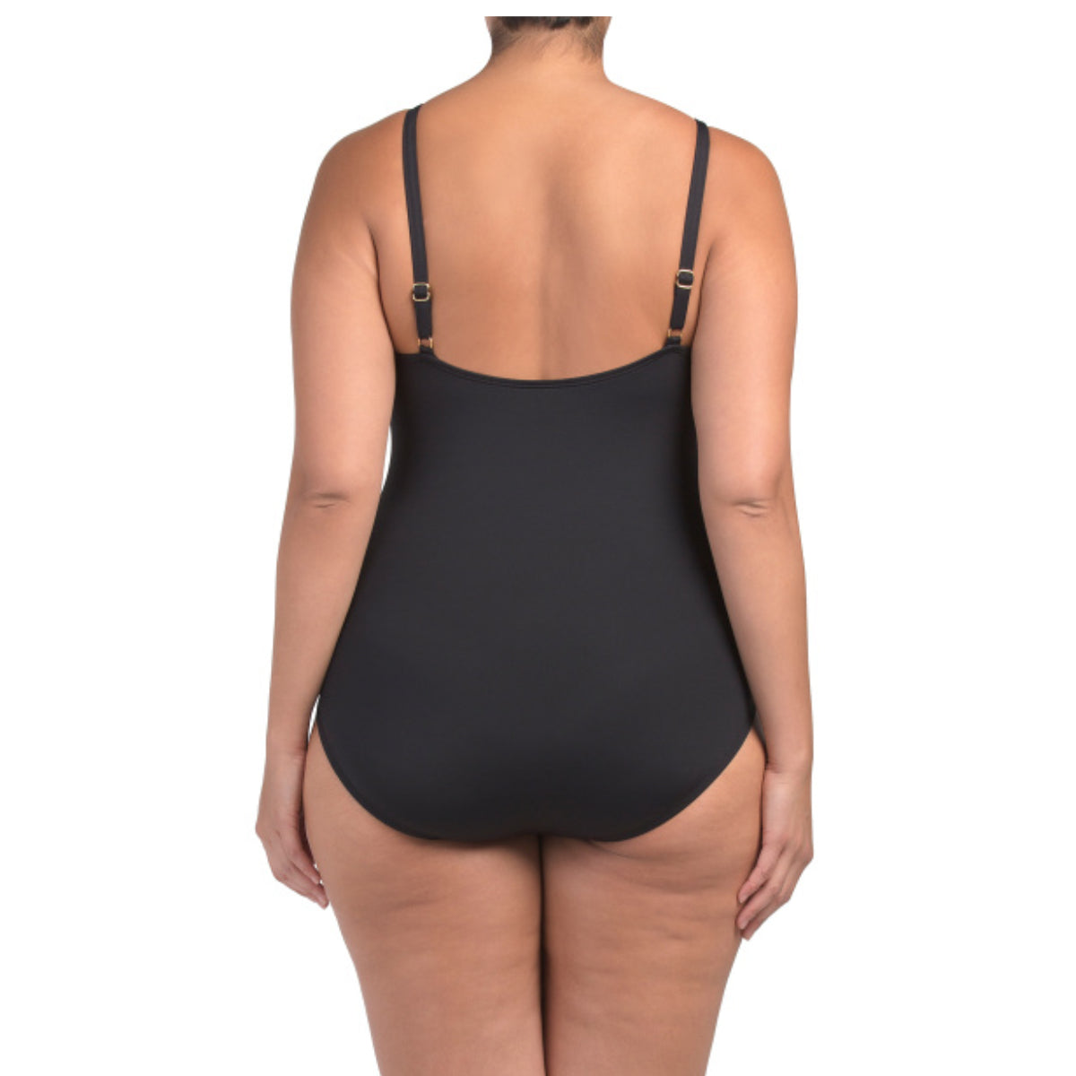 La Blanca Women's Plus Tummy Control Lace-up Front One-piece Swimsuit