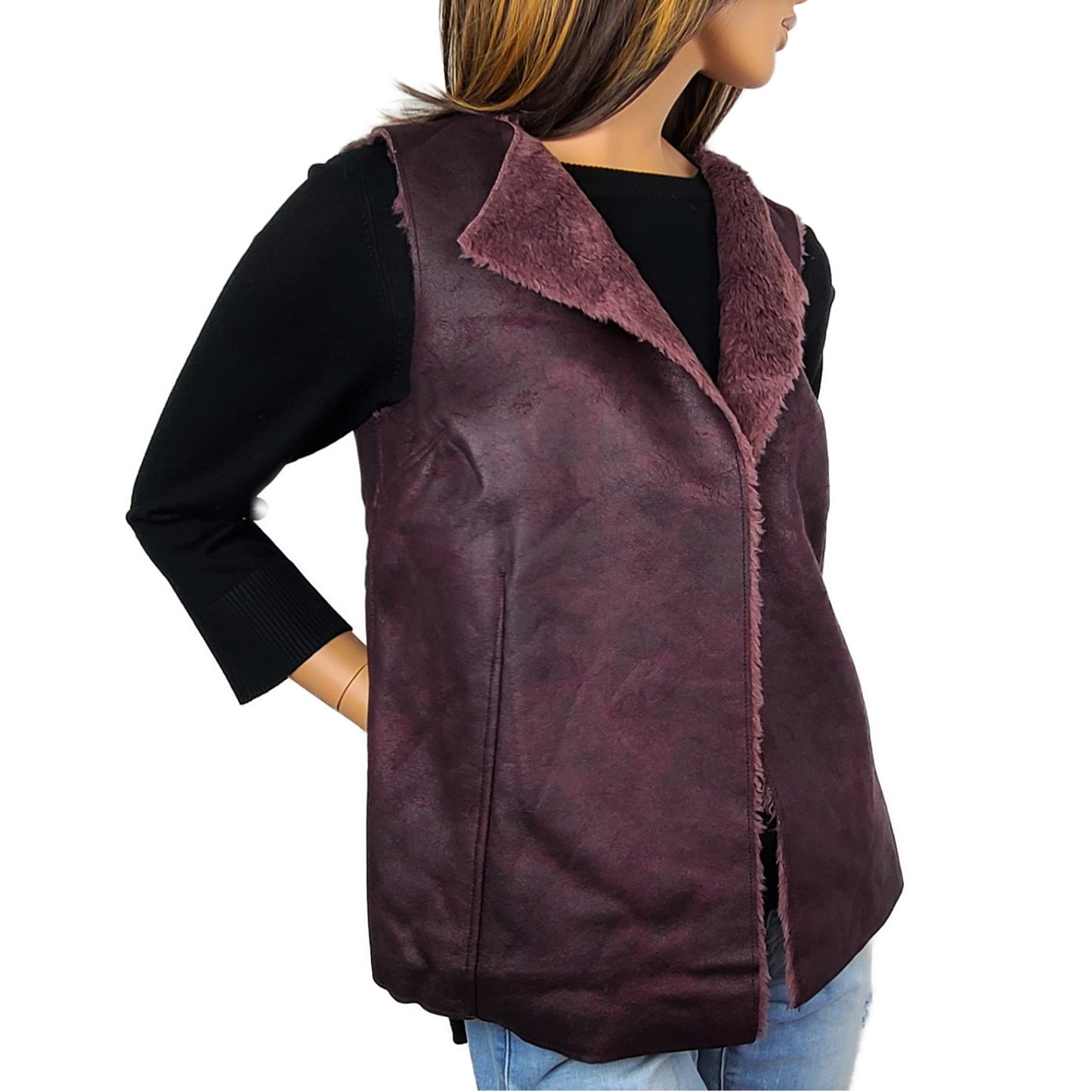 Dylan Reversible Faux Leather/Fur Vest