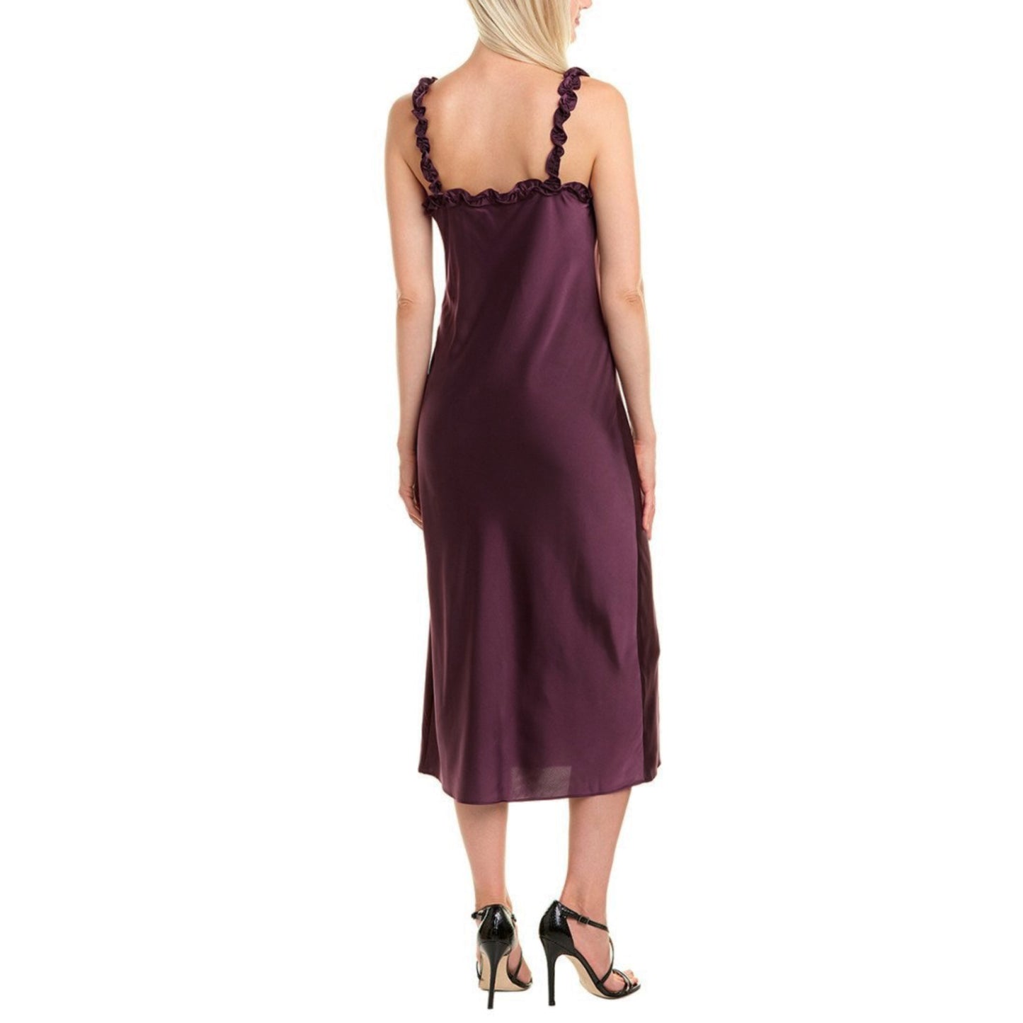 BETSEY JOHNSON Women's Ruffle Straps Slip Midi Dress