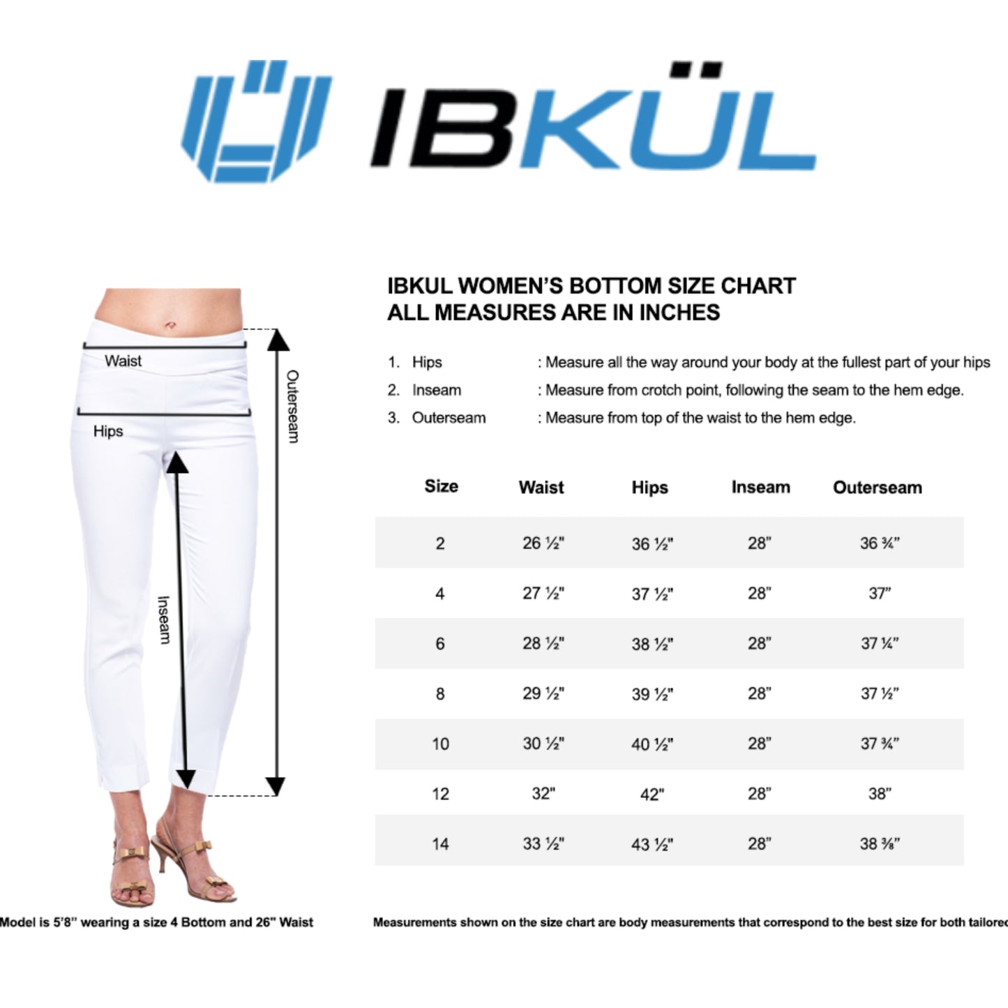 IBKUL Ladies Pascha Pink Stretch Tummy Control Ankle Pants