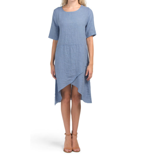 KLASSIKS Cotton Asymmetrical Hem Dress Italy