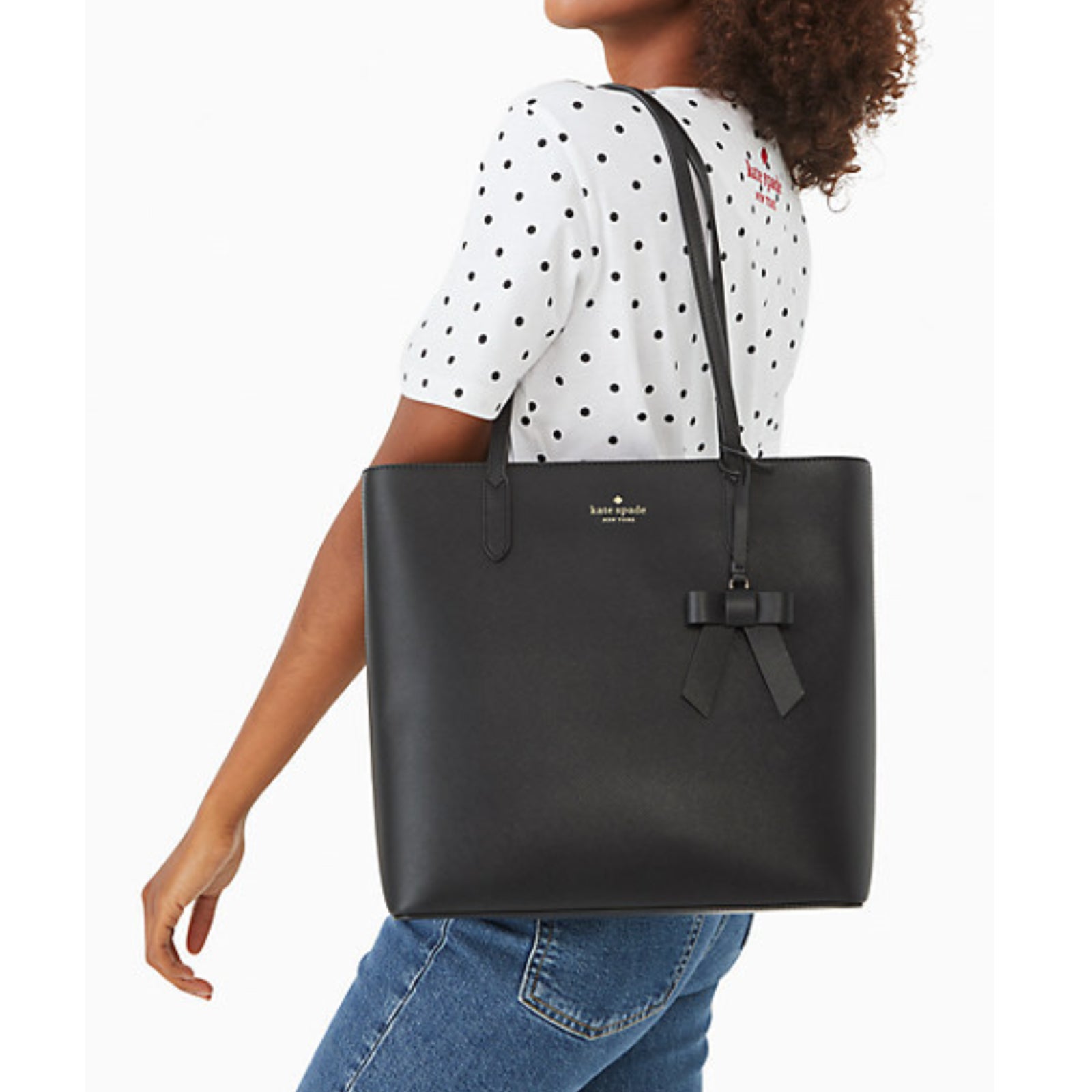 KATE SPADE Black Saffiano hot Tote