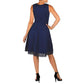 Donna Ricco Sleeveless Scuba Dress with Lace Hem