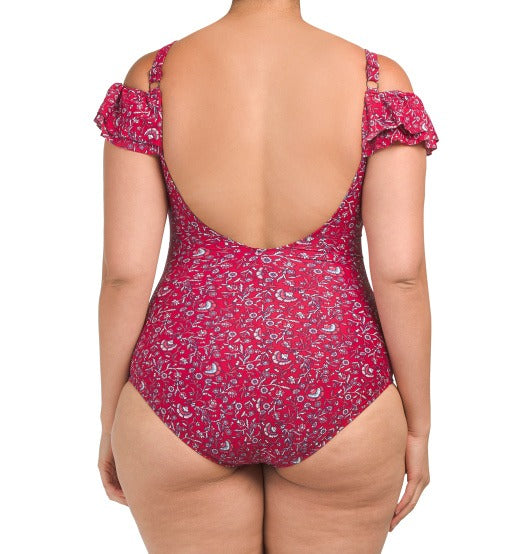 PROFILE BY GOTTEX Plus Ruched Sides One-piece Swimsuit